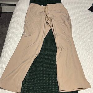 Tan Flared Scrub Pants
